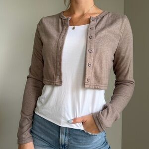 Brown Cropped Cardigan